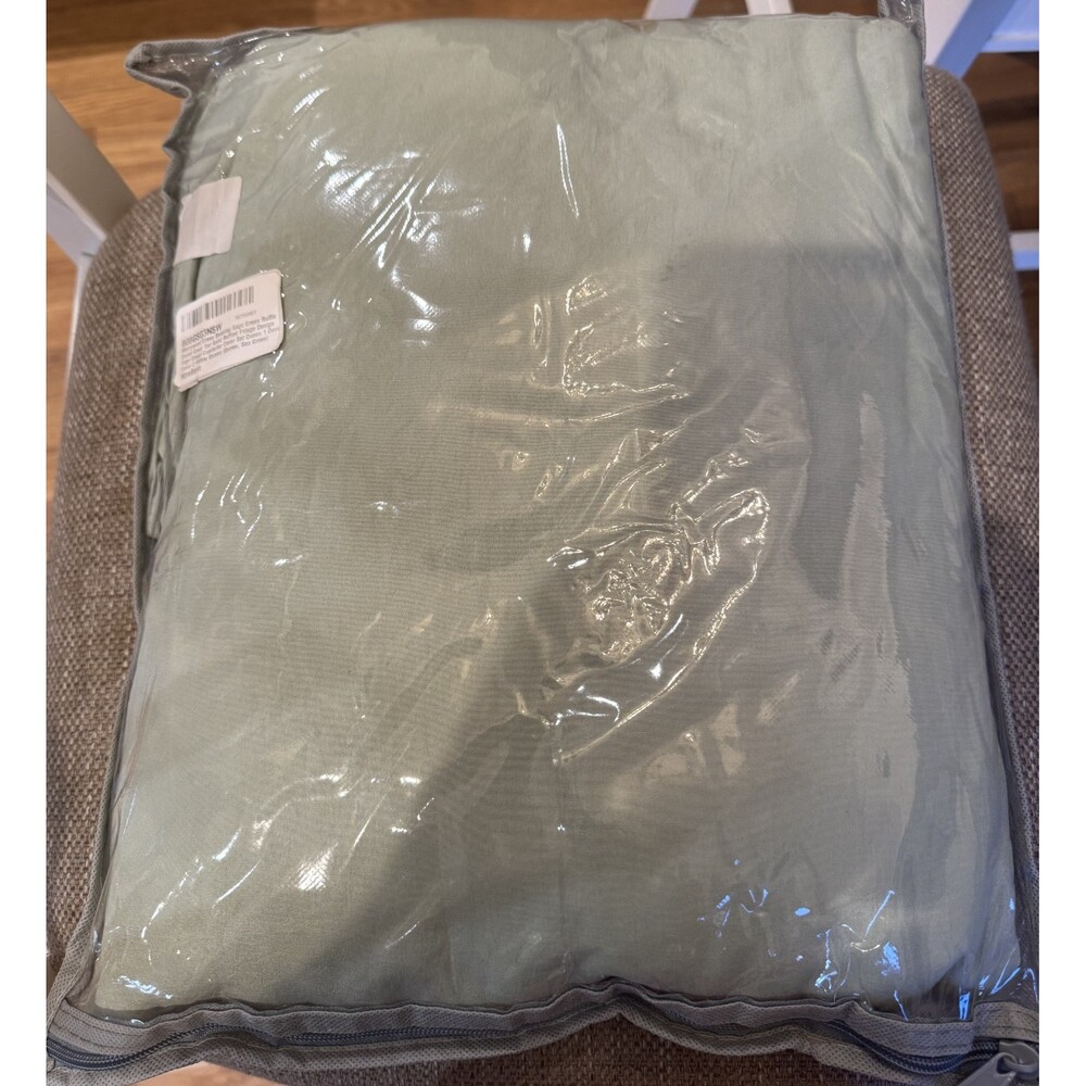 New Merryword Sage Green Queen Ruffle Duvet Cover Set Queen Size